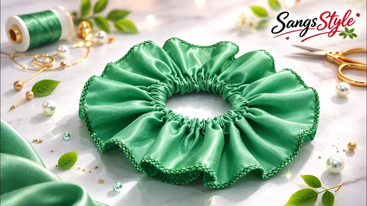 How to make ruffle Scrunchies at home||SangsStyle || - YouTube