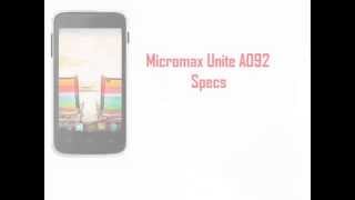 Micromax Unite A092 Specs & Features