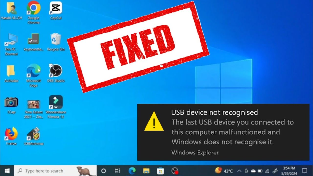 USB Device Not Recognized Windows 10 | USB Device Not Recognized ...