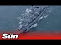 Russian stealth sub crashes into Royal Navy warship