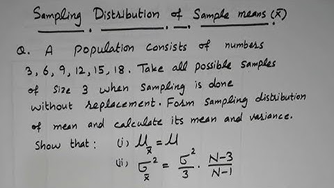 Sampling Distribution of Sample Means Without Replacement sample size 3