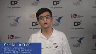 Tips for CLAT/AILET Aspirants By : SAIF ALI : CLAT AIR 32,NLS Bangalore
