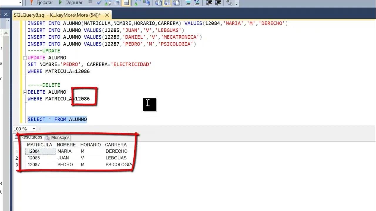 INSERTAR, MODIFICAR Y ELIMINAR SQL SERVER - YouTube