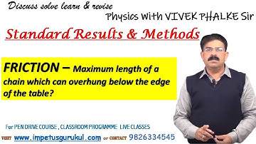 Must Do ! Standard Results and Methods - FRICTION - Vivek Phalke PHYSICS