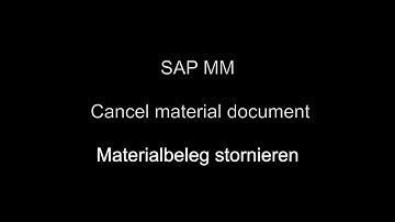 SAP MM - Cancel material document