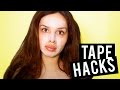 SCOTCH TAPE MAKEUP HACKS!!!!