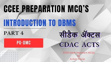 CDAC | PG-DMC | CCEE Preparation MCQ