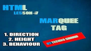 Moving Text in HTML | Marquee Tag In html
