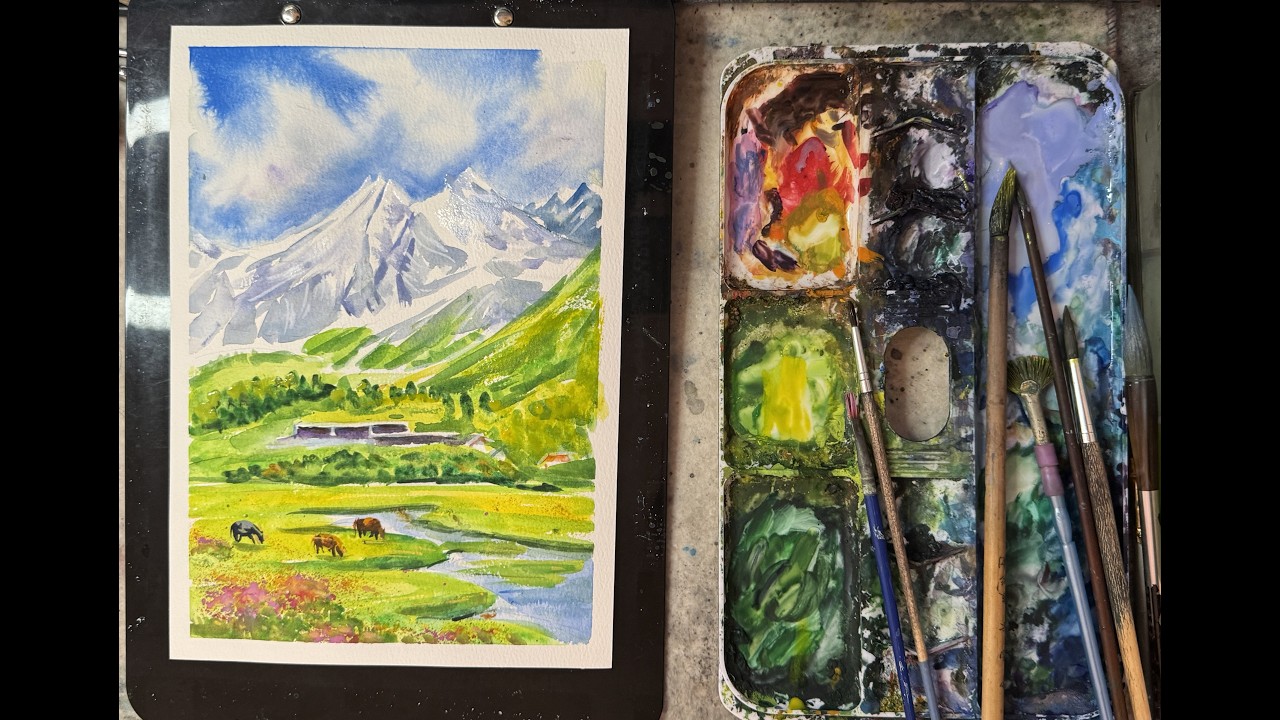 水彩风景画Watercolor Landscape 수채화풍경260523 - YouTube