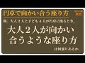 円卓で向かい合う座り方
