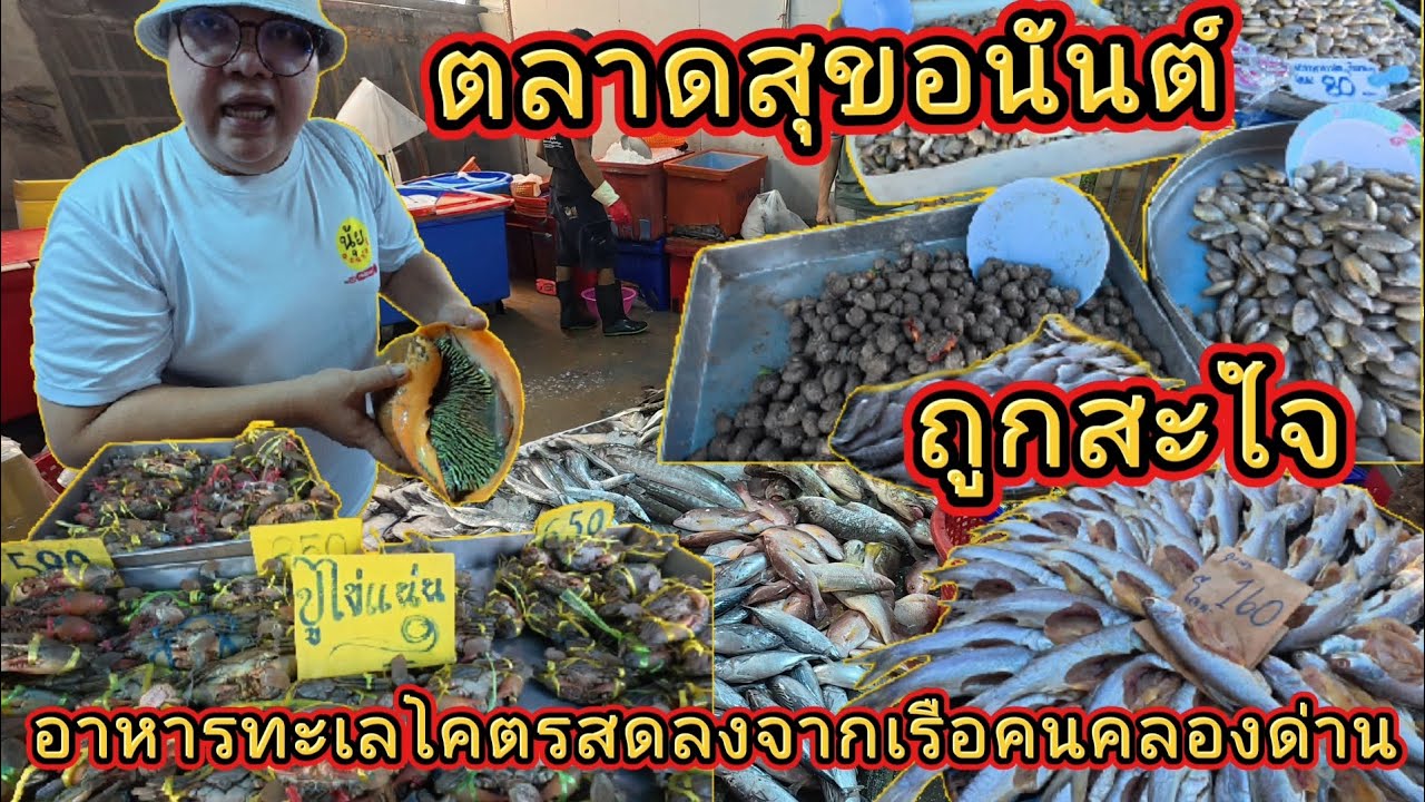 ตลาดสุขอนันต์ | จังหวัดสมุทรปราการ | อาหารทะเลสดๆจากเรือคนคลองด่าน | ถูกสะใจแน่นอน | @NuiOnTour 