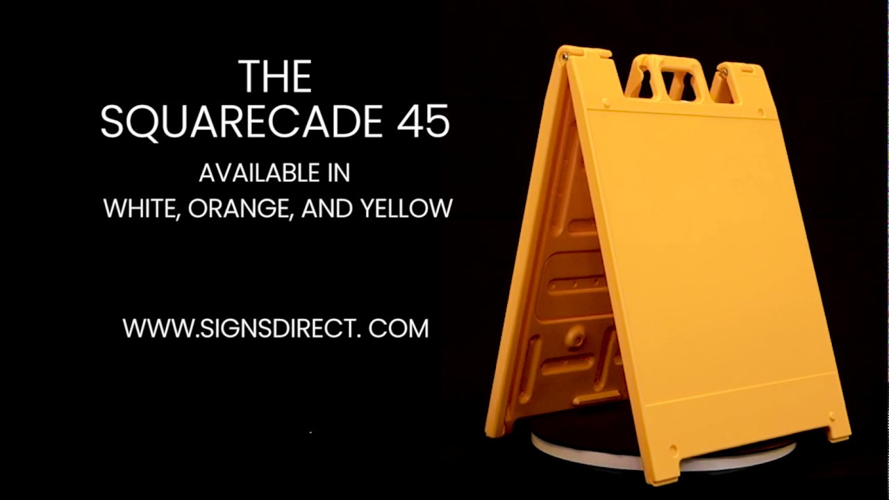 YELLOW PORTABLE SANDWICH BOARD STYLE A-FRAME PLASTICADE SQUARECADE from Signs Direct