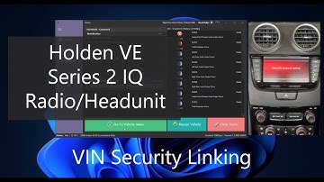 How to VIN Security Link Holden VE Series 2 IQ Radio to Remove Security Lockout Active