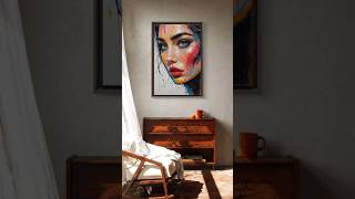 Colorful Female Portrait Print – Abstract Pop Art Woman, Modern Wall Decor, Vibrant Digital Download