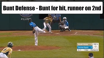 How to defend the BUNT HIT with a runner on second. Using game from LLWS 2017