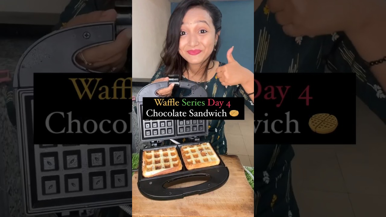 CHOCOLATE SANDWICH WAFFLE || WAFFLE CHALLENGE DAY 4 🧇 || 