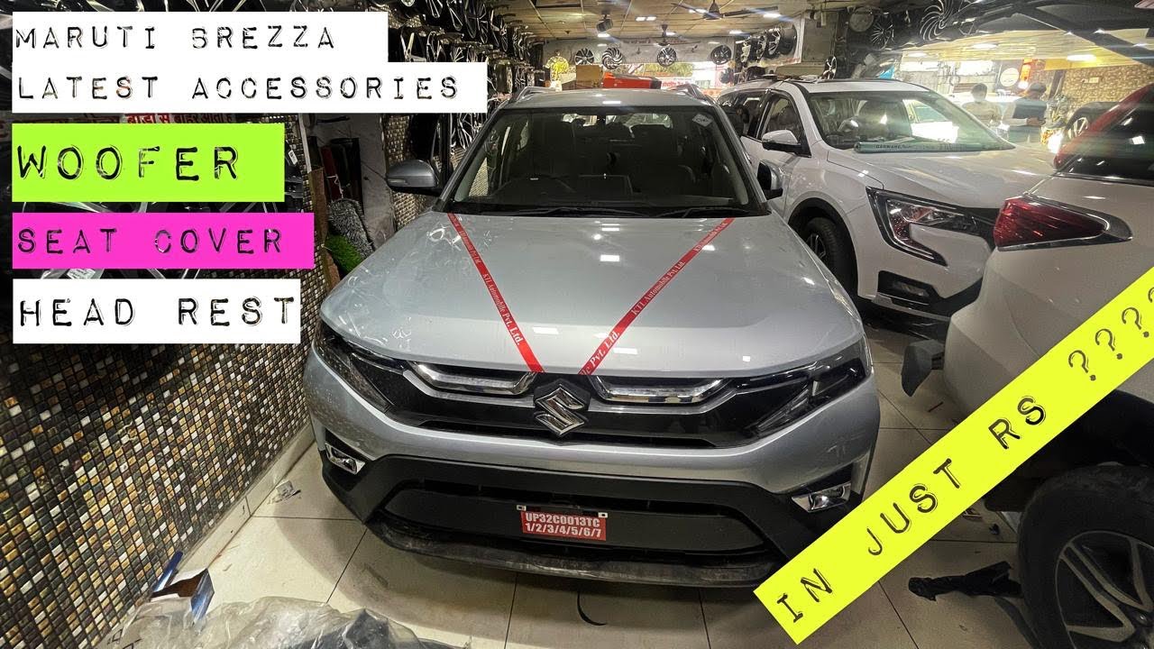 Maruti brezza latest accessories | seat cover| music system | head rest and many more