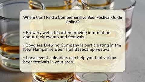Where Can I Find a Comprehensive Beer Festival Guide Online? | The Pint Guy