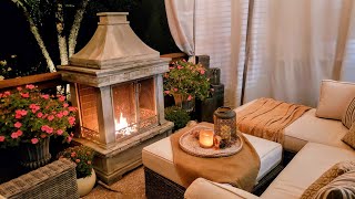 Decorate With Me | Cozy Fall Deck Makeover | Day \& Nightime views