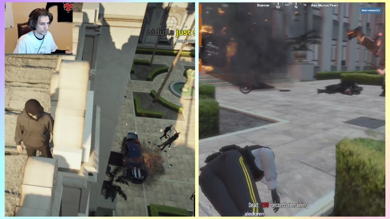 XQC BLOWS UP 5 Cops with a C4 (both POVs) | NoPixel 3.0 GTA RP