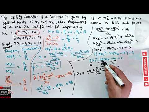 Video max U = x1x2^2 -10 x1 - youtube