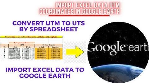 How to import excel data in google earth utm coordinates
