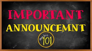 IMPORTANT ANNOUNCEMENT! - Arabic101