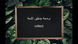 ترجمة ونطق كلمة collect | القاموس المحيط