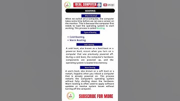 What is Computer Booting | What do you mean by Booting | What is the Booting process