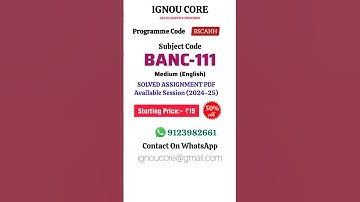 BANC 111 Solved Assignment PDF 2024-25 in English, BSCANH program BANC-111 Solved assignments