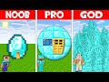 DIAMOND BLOCK HOUSE BUILD CHALLENGE! DIAMOND BLOCK BASE in Minecraft NOOB vs PRO vs GOD!