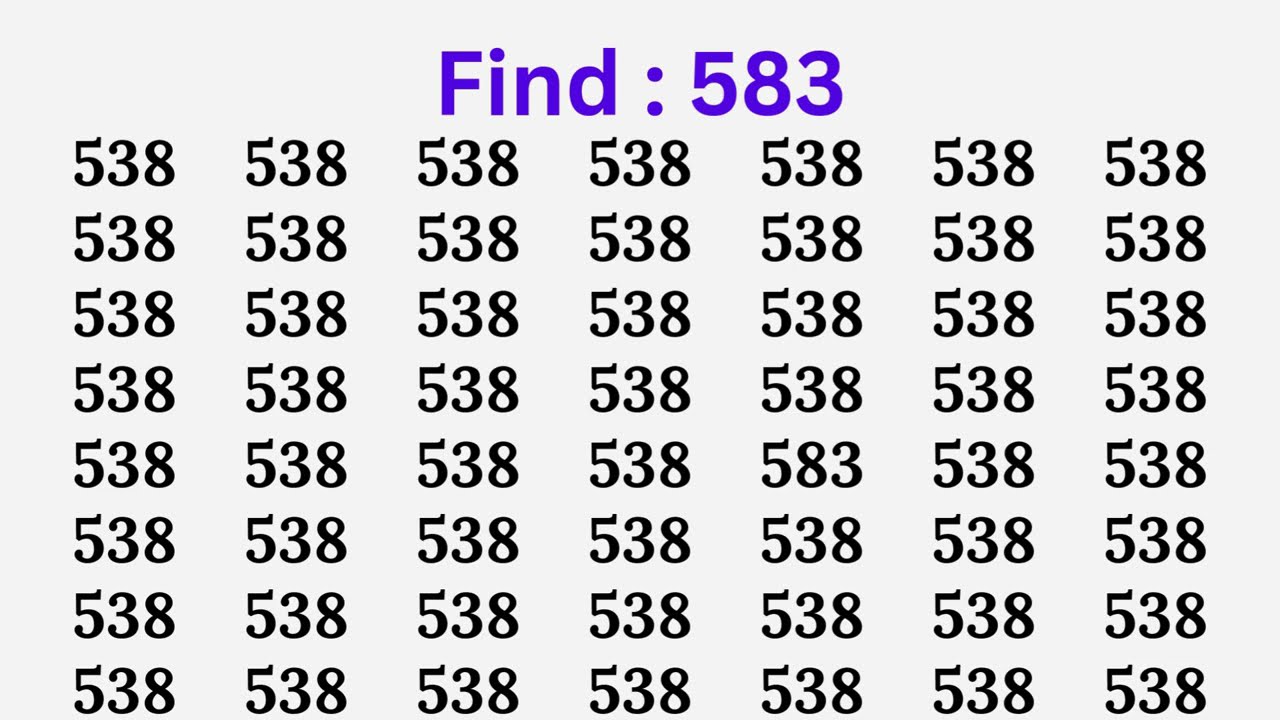 can you find 583 in 1 minute? 