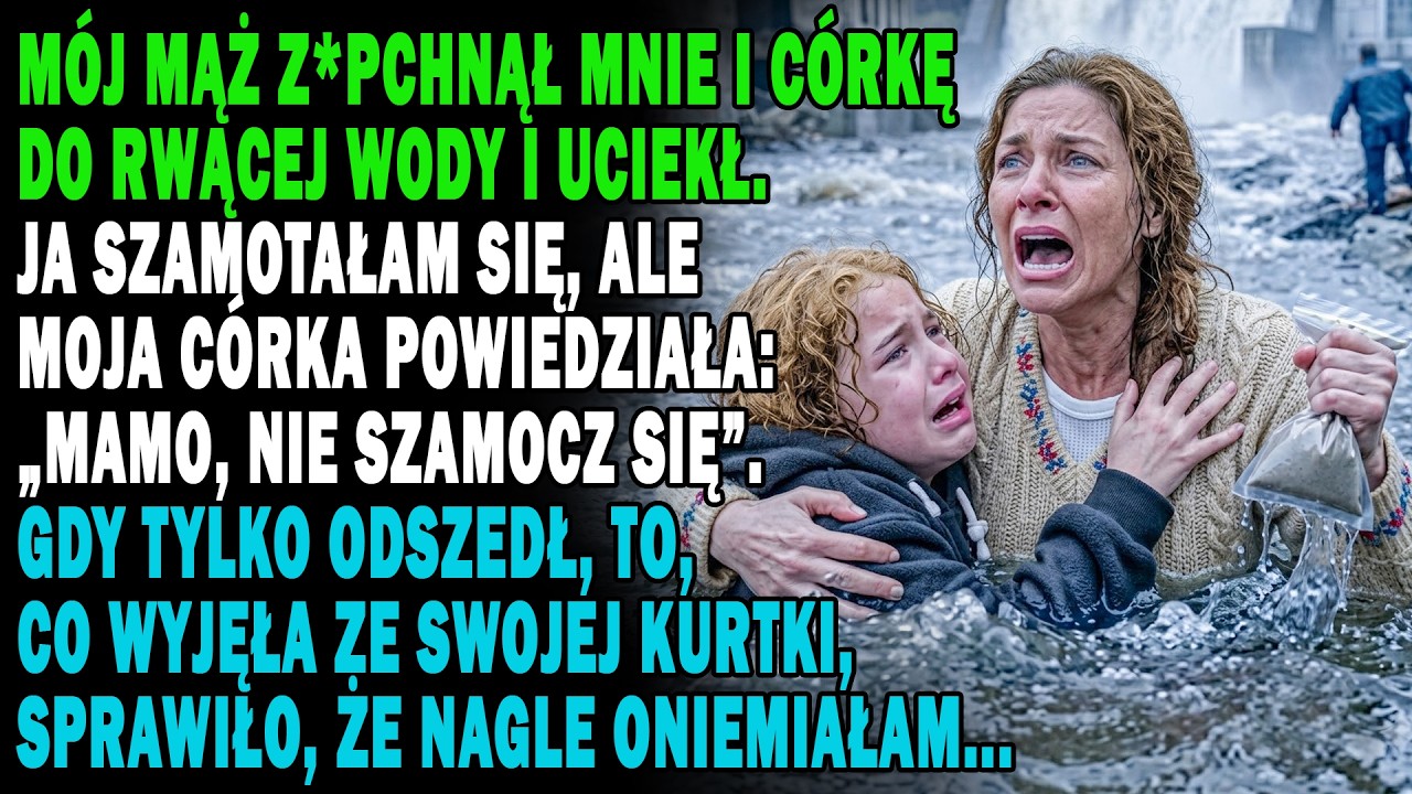 „Mamo, nie szarp się.” Głos mojej córki był spokojny, mimo że obie tonęłyśmy w lodowatej rzece. Sekundę wcześniej dłoń Kacpra uderzyła mnie w plecy i świat zniknął. Ciało przeleciało nad barierką,...