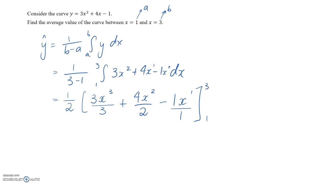 Example: Average Value of Curve