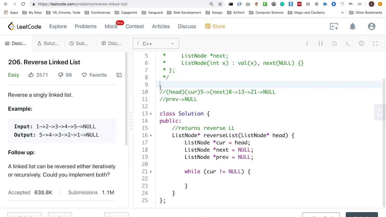 reverse a linked list reverse a linked list