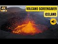 Lava bubbling cauldron screensaver with sound 4k footage of iceland volcano splashing apr 27 2024