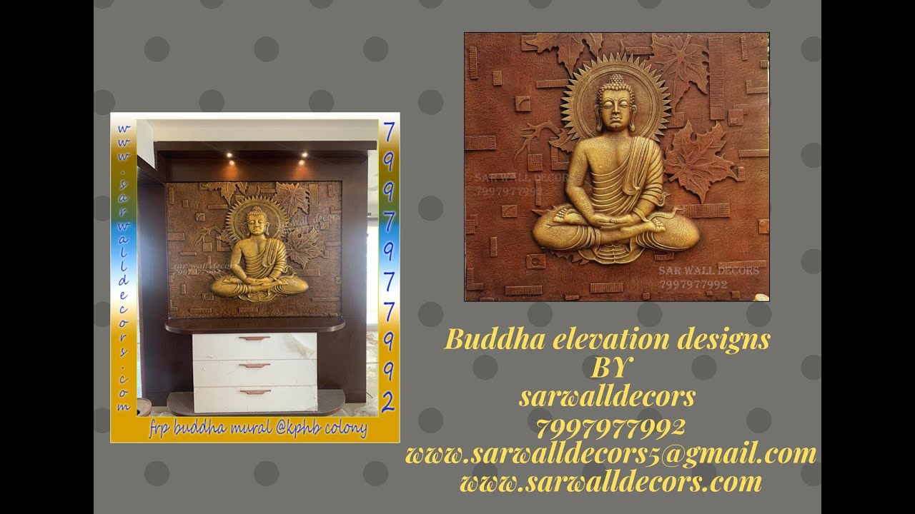 Buddha wall mural||Frp mural art ||Buddha elevation designs