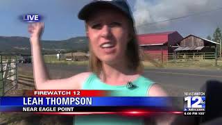 Wildfire northeast of Eagle Point estimated at 150 acres