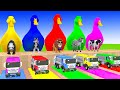Long Slide Game With Cow Elephant Gorilla Hippopotamus Tiger - 3d Animal Game - Funny 3d Animals