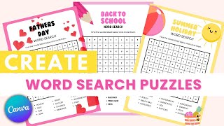 How to Create a Unique Gift for Father's Day in Canva | Word Search Puzzle Tutorial