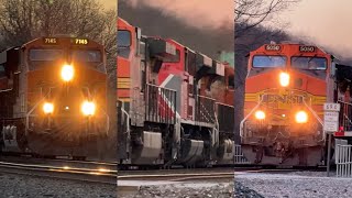 Giant 4x4x0 Mega stack train & fast BNSF Manifest train w/ CN SD70M-2 & Ferromex SD70ACe!! 11/24/24