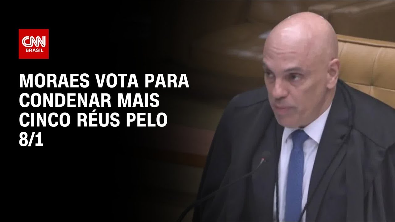 Moraes vota para condenar mais cinco réus pelo 8/1 | BRASIL MEIO-DIA