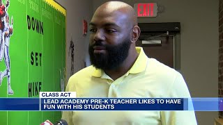 LEAD Academy pre-K teacher likes to have fun with his students