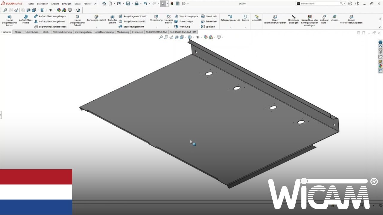 SolidWorks-componenten programmeren in PNBend • wicam.com • CAD/CAM-systeem • Buigsimulatie