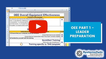 OEE Video (Overall Equipment Effectiveness) Part 1 - Leader Preparation