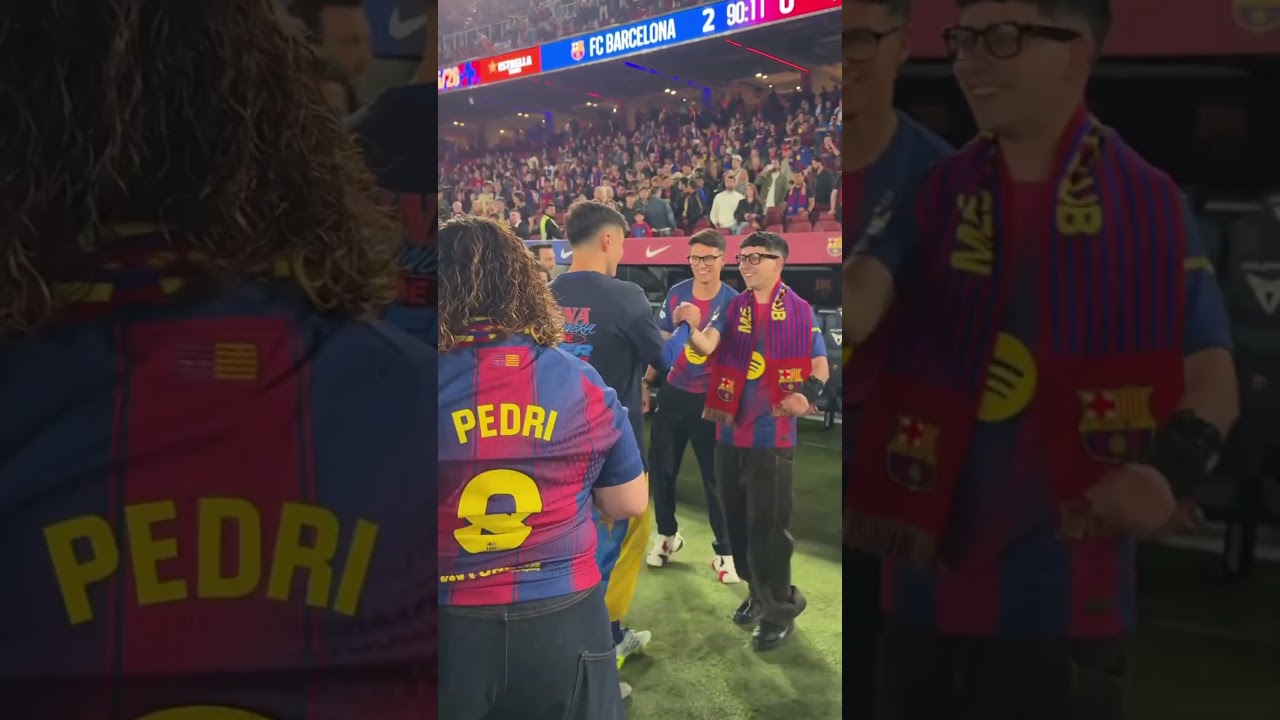 Barcelona families celebrate  احتفالات اللاعبين مع عائلاتهم