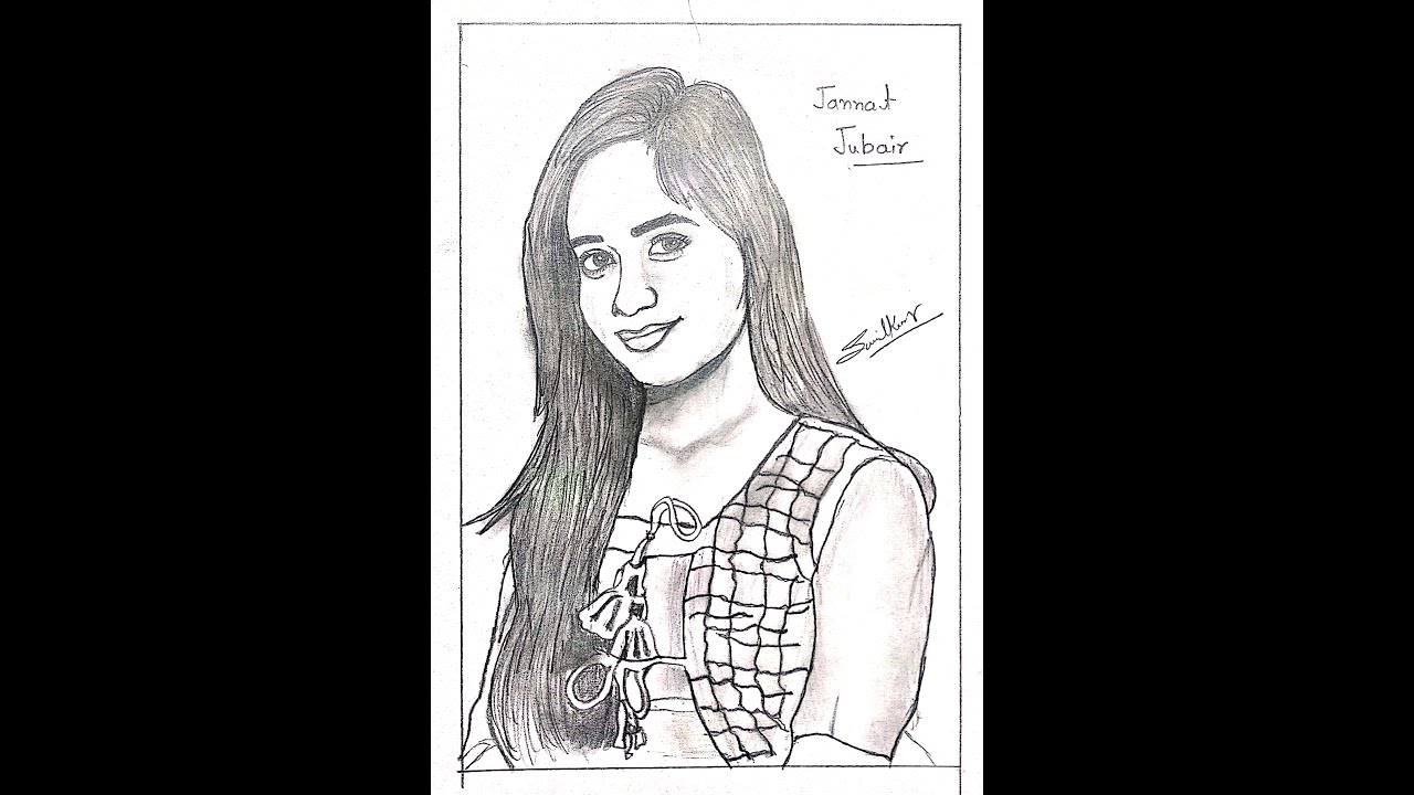 Tiktoker Jannat zubair Pencil Sketch Face Drawing tiktoker tiktok tiktokindia YouTube