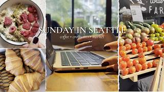 A Slow Sunday in Seattle | Coffee, Croissants, Farmers Market & Cozy Evening
