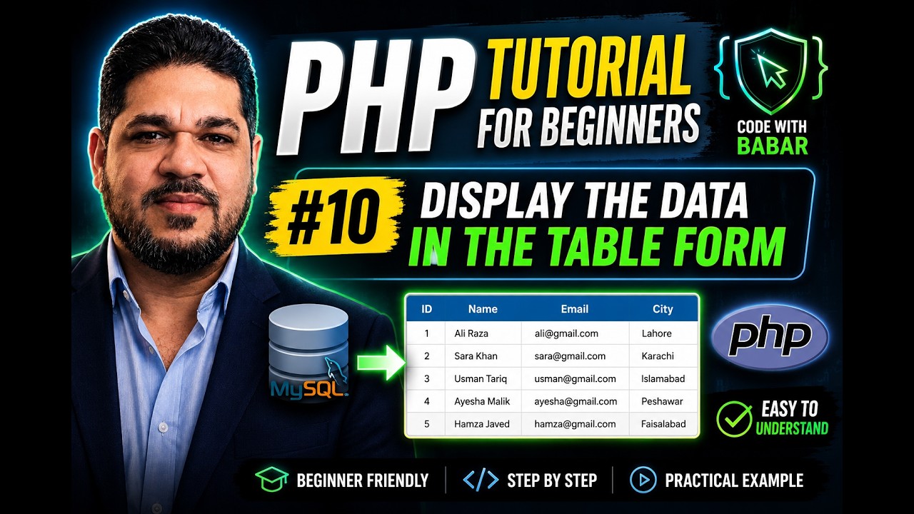 PHP Tutorial for Beginners #10 | Display Data in Table Form Using PHP ...
