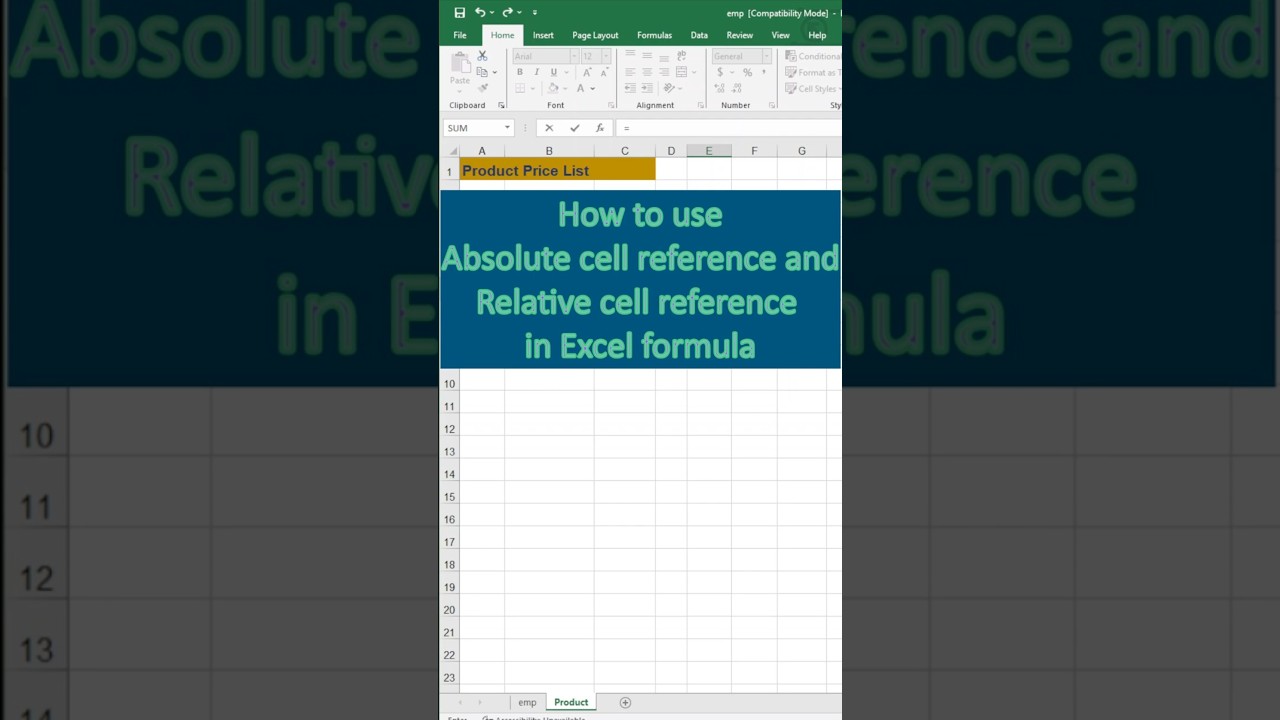 Excel Formula Cell Reference